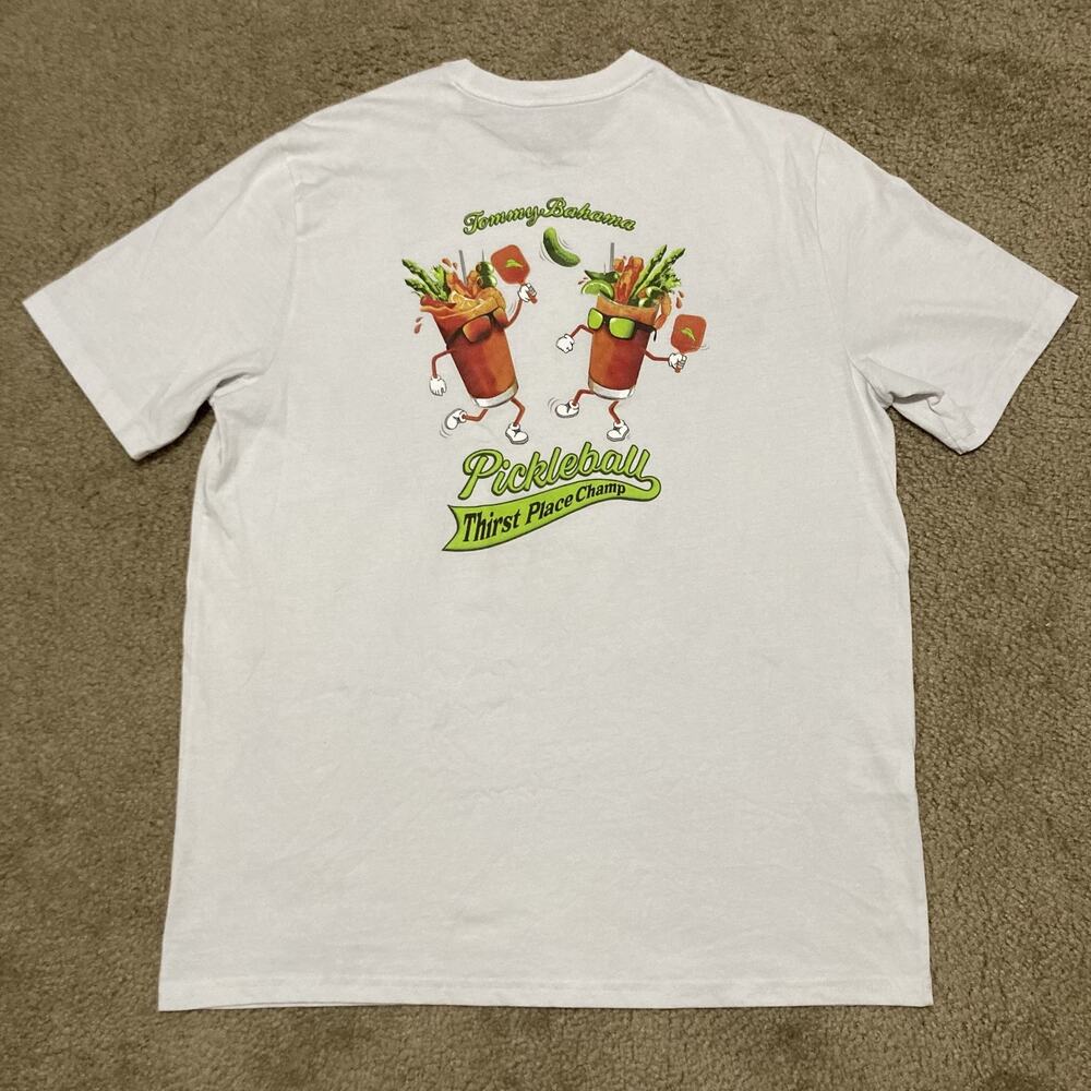 EUC Tommy Bahama T-Shirt Men's Size M PICKLEBALL THIRST PLACE CHAMP Short Sleeve